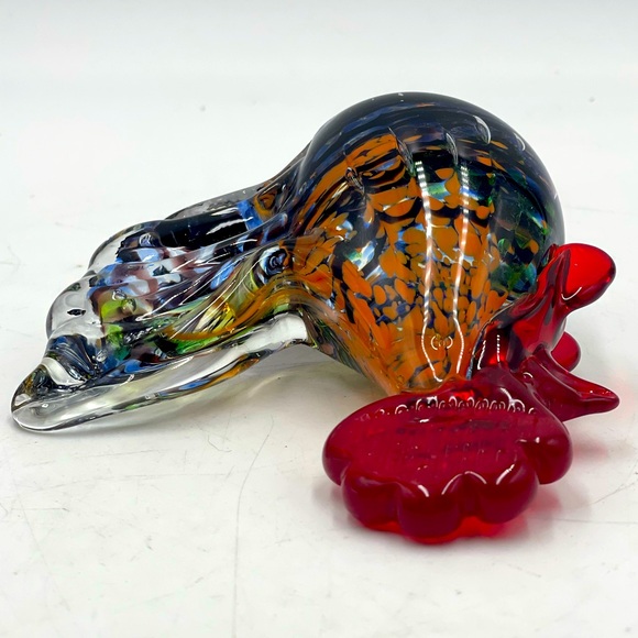 Gorgeous Designs: Handblown Multi Colored Art Glass Rooster Paperweight Figurine - Picture 9 of 16